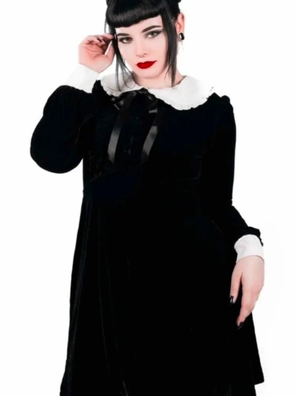 Killstar Hope in Hell Dress Gothic Black Velvet Dress Sz XL